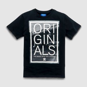 RARE Adidas Originals Black White Square Graphic Short Sleeve T-Shirt Size XL